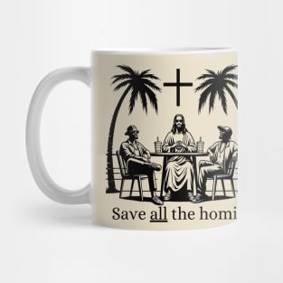 Save all the homies Minimalist Blackwork Mug